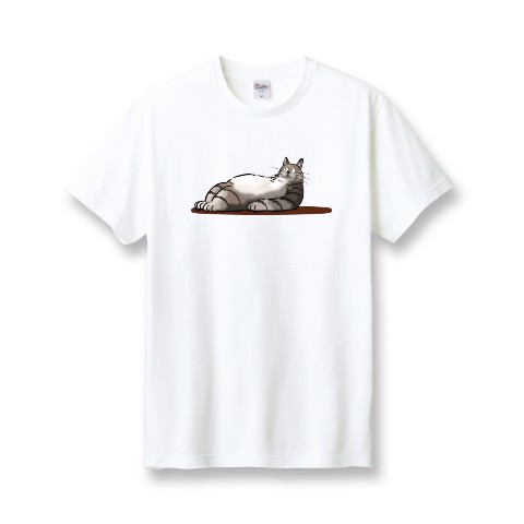 【カコミスル】Tシャツ ネコ WH サイズL