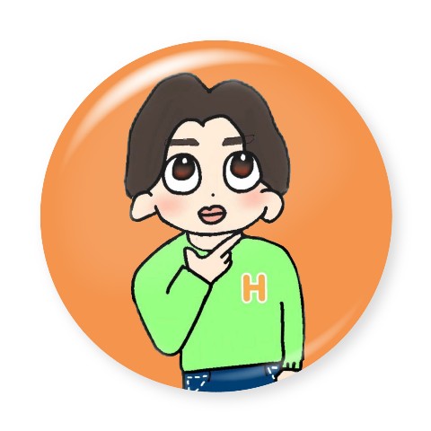 【おさき】丸型バッジ　はるおVer.