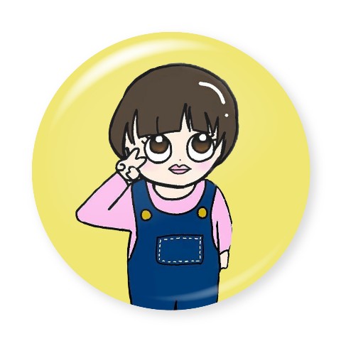 【おさき】丸型バッジ　うーちゃんVer.