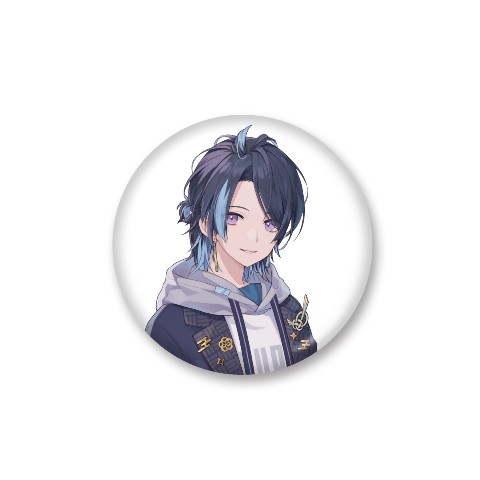 【身に覚えはありませんが鬼になってしまったようです。×とりの】ラウンドバッジ『えびす』等身（WH）