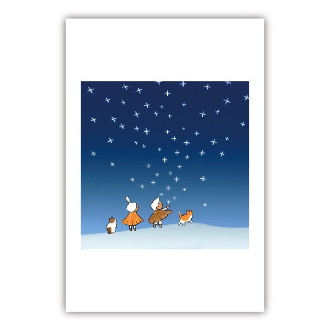 【Sky×ふじひと】ポストカード　星の壁画と子どもたち