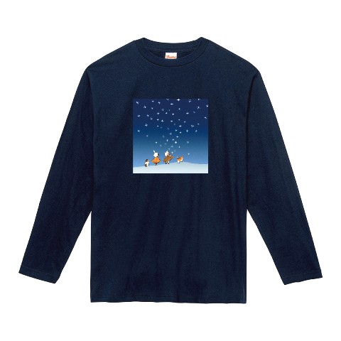 【Sky×ふじひと】ロンT　星の壁画と子どもたち　NV　Mサイズ