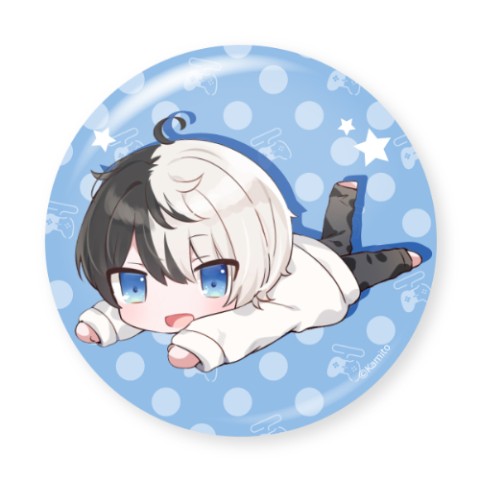 【かみと】丸型バッジ　寝ころび