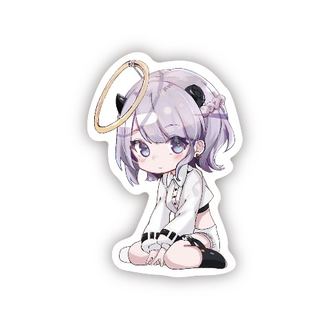 【あかつきるき】ステッカー ちびキャラ おすわり