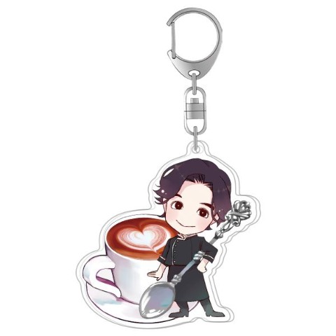 【竹財輝之助】アクリルキーホルダー カフェラテ柄