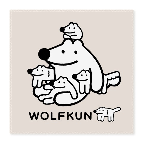 【やさしいおおかみウルフくん】ハンドタオル おっきいやさしいおおかみウルフくんとちっさい子