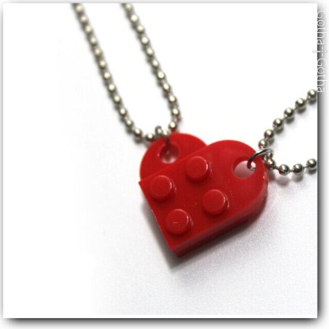 【Gotha×Gotha】ブロックハートネックレス(RD・２個セット)