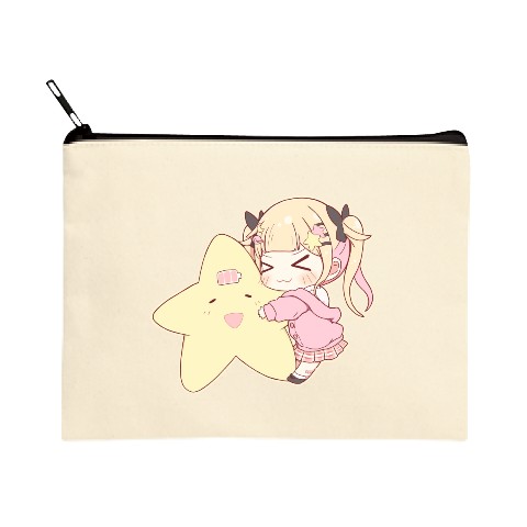 【夢星もか】キャンバスフラットポーチ チビもかむぎゅ