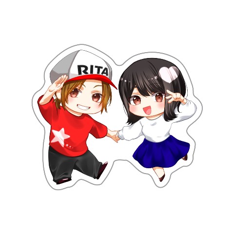 【りた君とお姉チャンネル】ステッカー  ごあいさつ