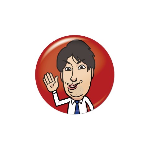 【大内レイ】丸形バッジ スマイル