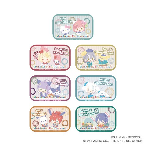 【ジャックジャンヌ×サンリオキャラクターズ】トレーディングスクエア缶バッジ<<単品>>（全7種ランダム）