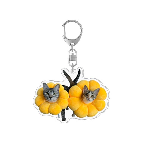 【グルメ猫の日常【ととまるはんみ】】アクリルキーホルダー 顔リング
