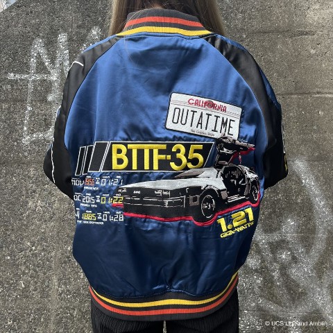 【バック・トゥ・ザ・フューチャー】「タイムブルー」スカジャン(L)