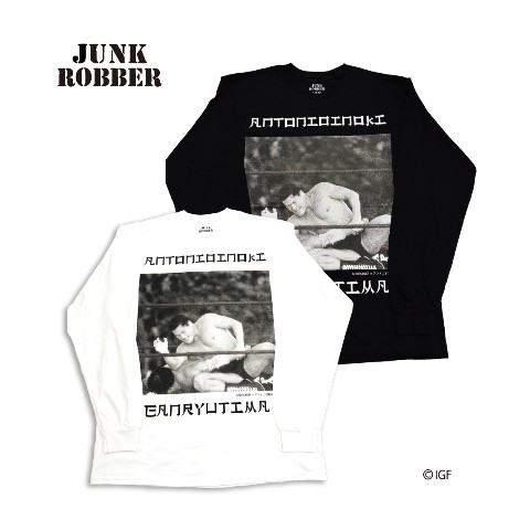 【アントニオ猪木】巌流島 ロングスリーブTシャツ JUNK ROBBER(白/M)