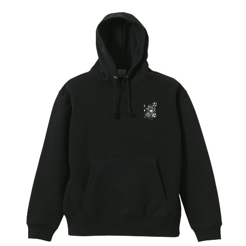 【メッス】プルパーカー ブラック モノクロ（XLサイズ）