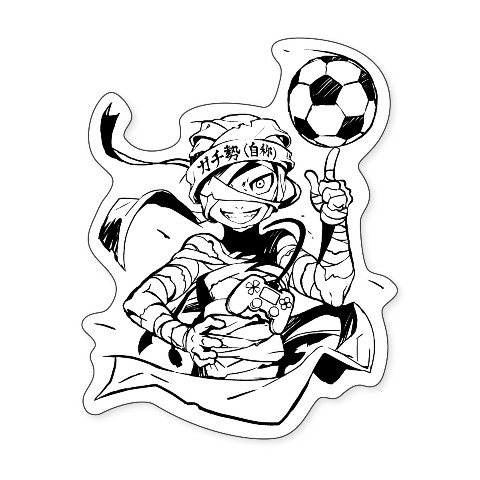 【メッス】ステッカー モノクロ