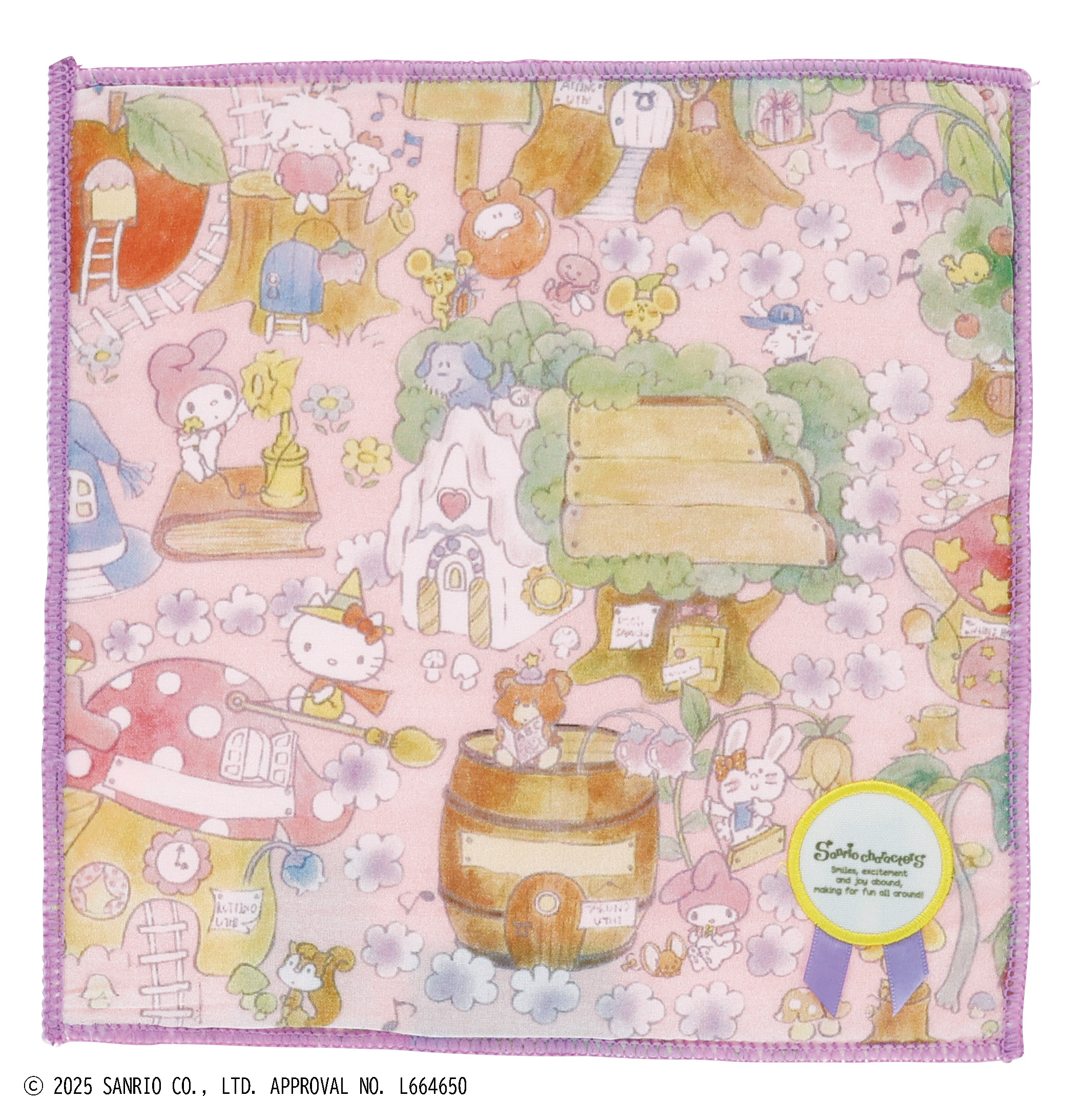 【サンリオキャラクターズ】ラッピングパープル ミニタオル