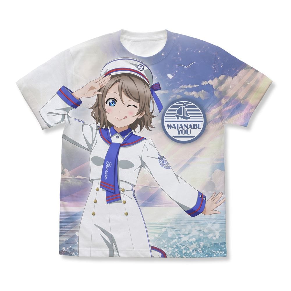 ラブライブ！サンシャイン!!】描き下ろし 渡辺 曜 フルグラフィックTシャツ ソロコンサートver./WHITE-XL / vvstore