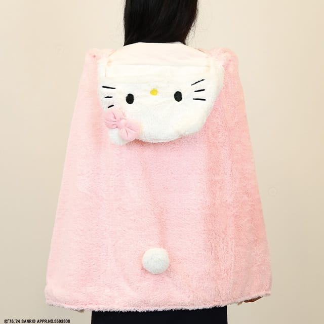 【サンリオキャラクターズ】ハローキティ「キティフード」フード付きブランケット