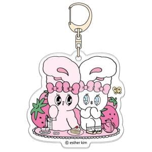 【エスターバニー】アクリルキーホルダー　リボンバニー＆クリーム