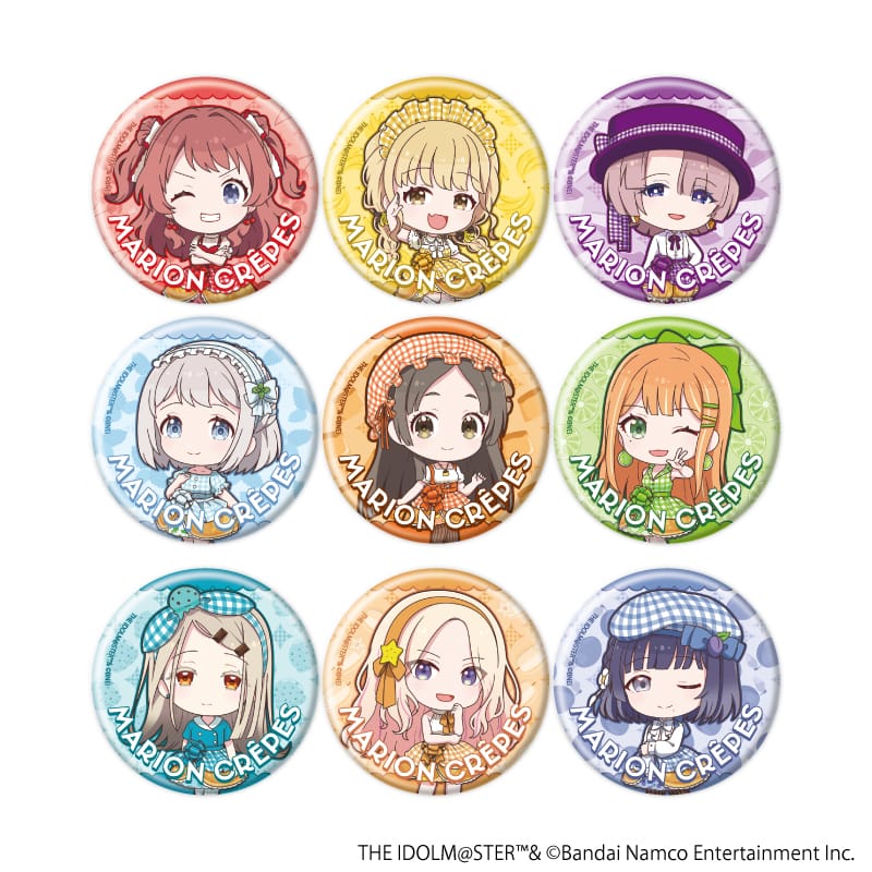【学園アイドルマスター】缶バッジ 04/クレープ風ドレスver. ≪単品≫(全9種ランダム)(ミニキャライラスト)