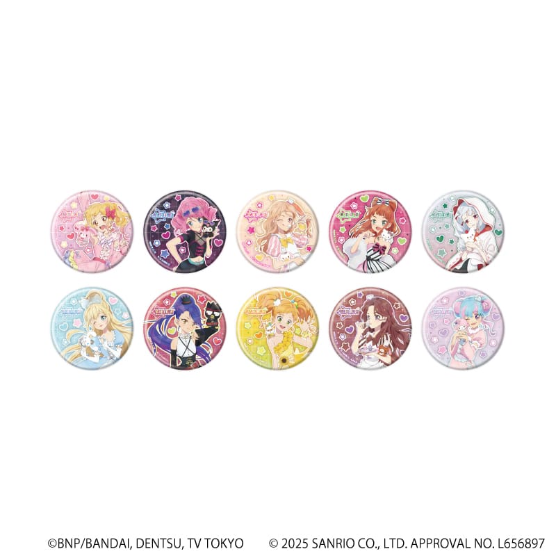 【アイカツスターズ！×サンリオキャラクターズ】ホログラム缶バッジ(57mm)01/トレーディング(全10種)(コラボイラスト(等身))