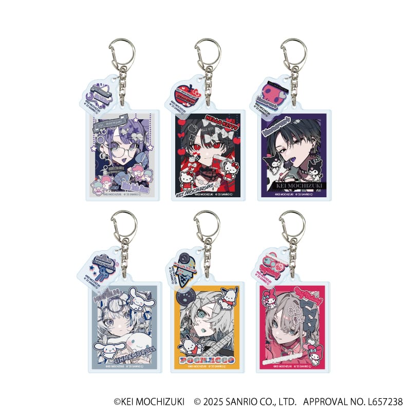 【望月けい×サンリオキャラクターズ】パーツ付きアクリルキーホルダー01/ブラインド(全6種)(コラボイラスト)