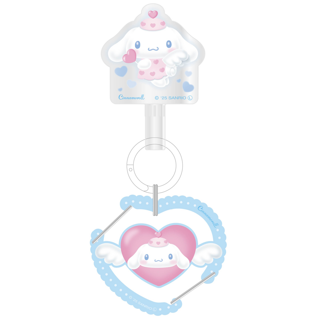 【サンリオキャラクターズ】マルチリングプラスクリアカラビナ付き　シナモロール