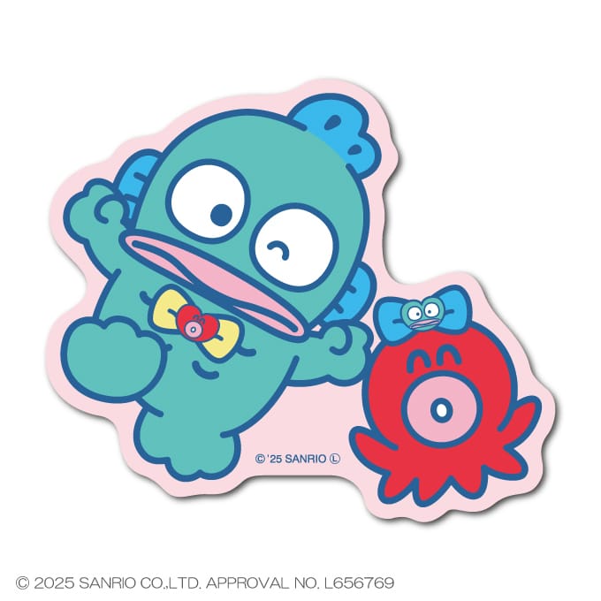 【サンリオキャラクターズ】ハンギョドン４０周年　ダイカットステッカー　なかよし