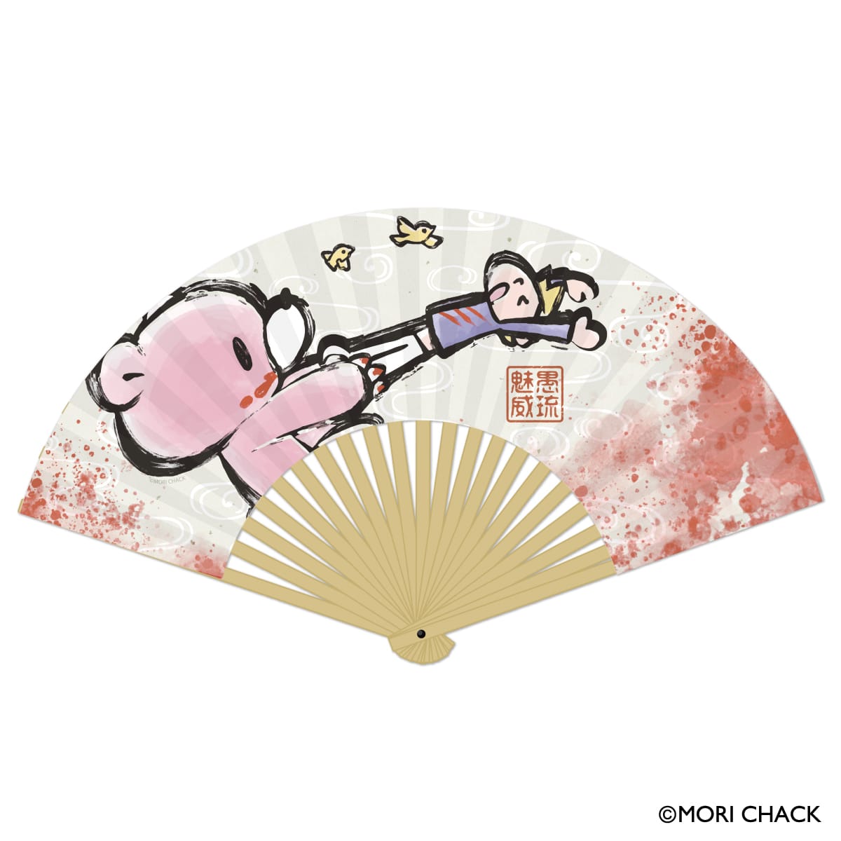 【グル～ミ～】　扇子（墨絵ｖｅｒ．）