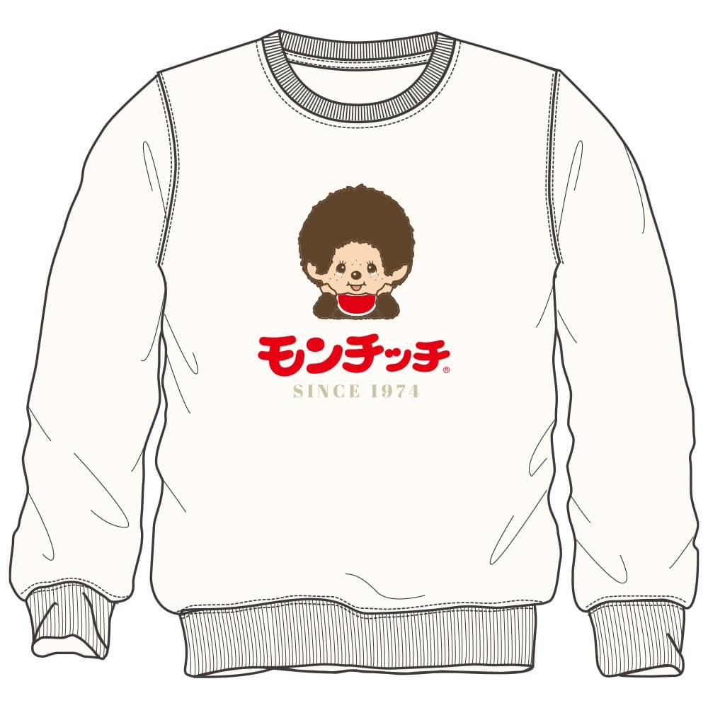 【モンチッチ】裏起毛トレーナー ホワイト(Lサイズ)