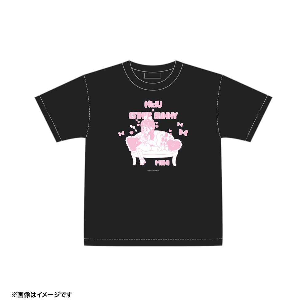 【NiziU×エスターバニー】Tシャツ ブラック (MIIHI・エスターバニー) XLサイズ