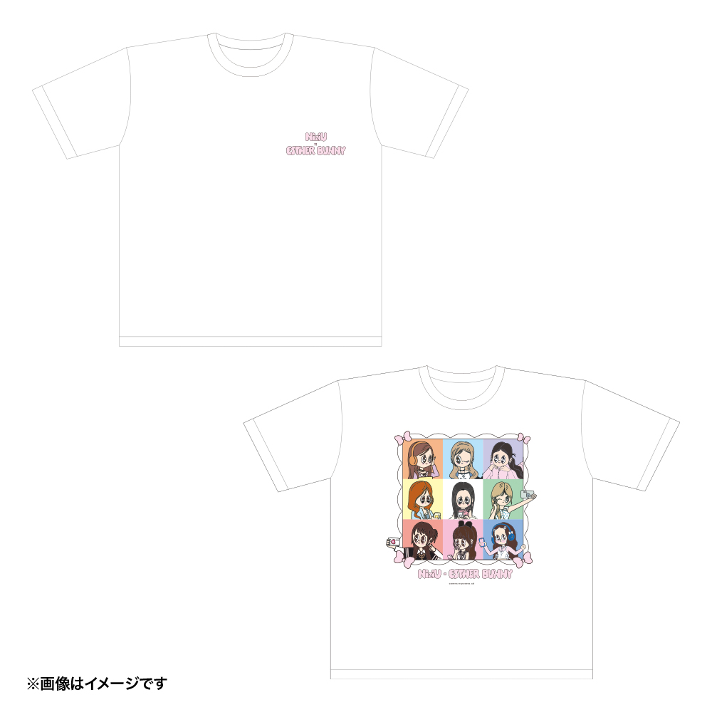 【NiziU×エスターバニー】ビックシルエットTシャツ ホワイト (NiziU集合) Lサイズ