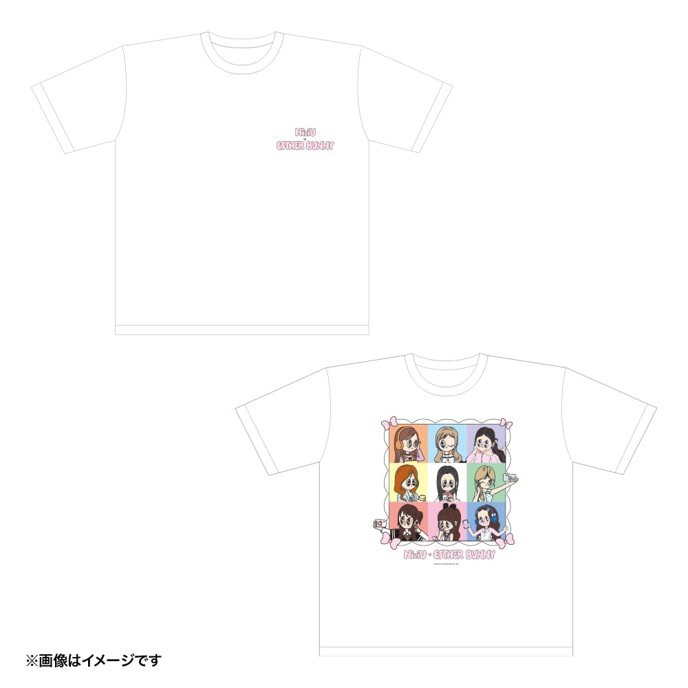 【NiziU×エスターバニー】ビックシルエットTシャツ ホワイト (NiziU集合) XLサイズ