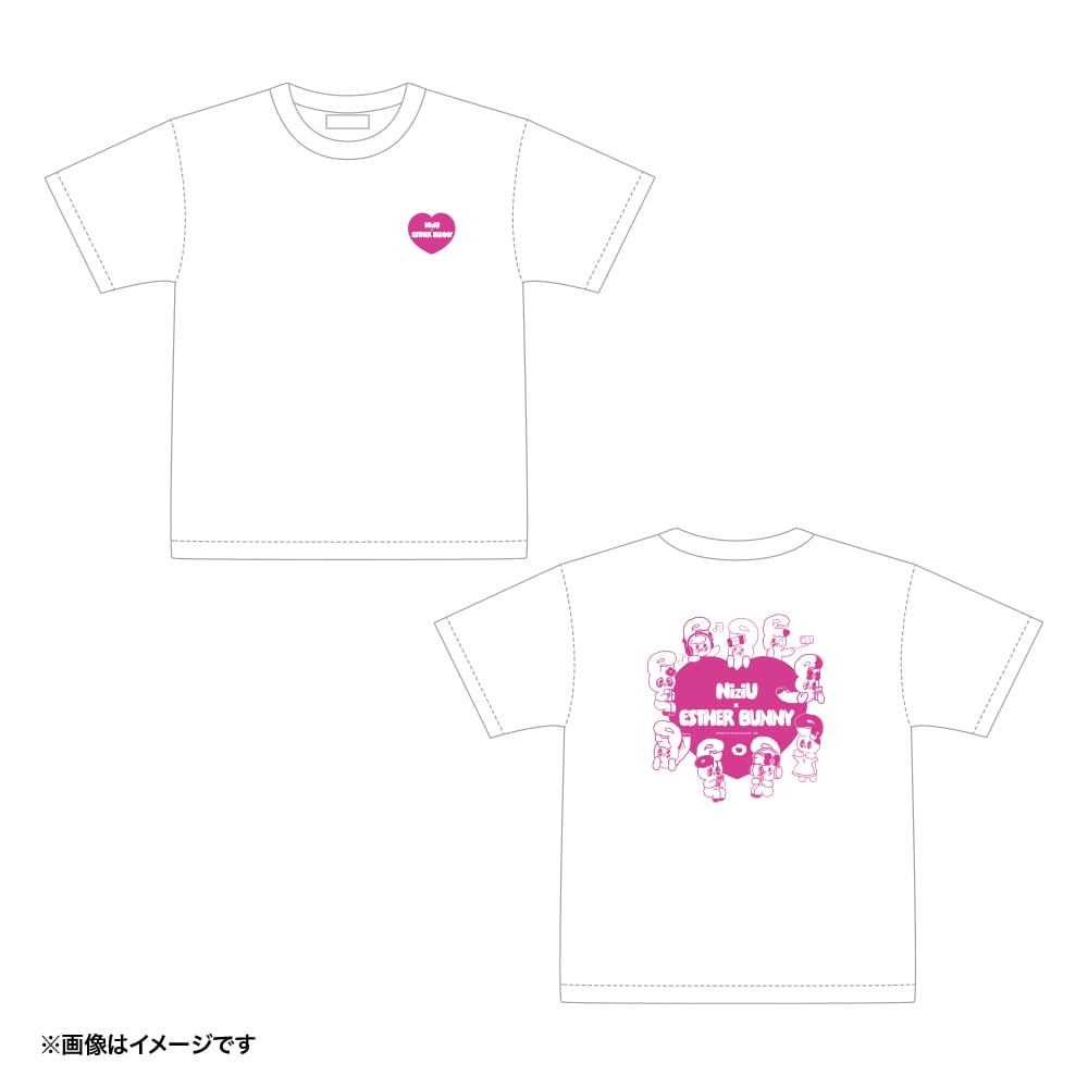 【NiziU×エスターバニー】Tシャツ ホワイト (エスターバニー集合) Lサイズ