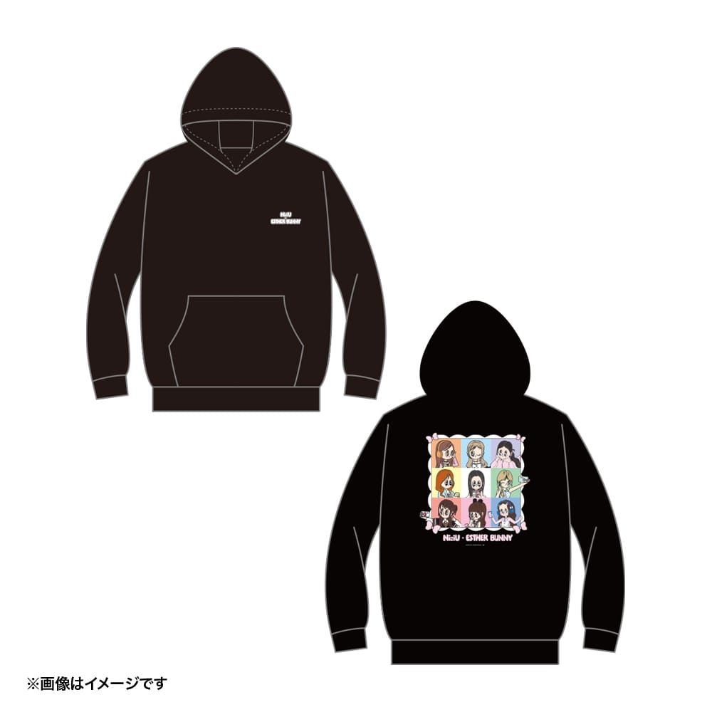 【NiziU×エスターバニー】パーカー ブラック  (NiziU集合) Mサイズ