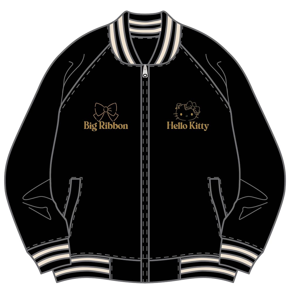 【サンリオキャラクターズ】ハローキティ リバーシブルスカジャン ブラック(Lサイズ)