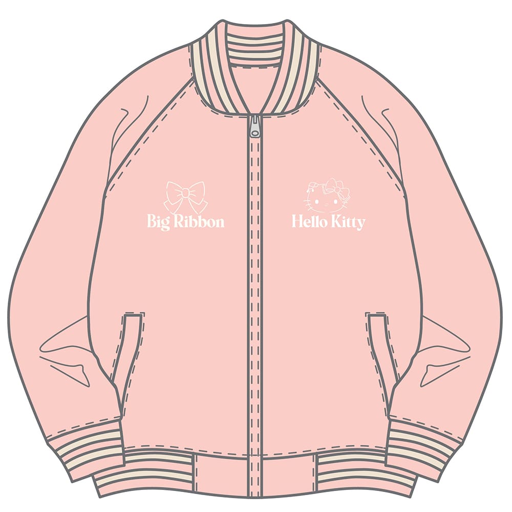 【サンリオキャラクターズ】ハローキティ リバーシブルスカジャン ピンク(Lサイズ)