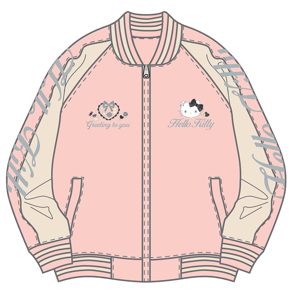 【サンリオキャラクターズ】ハローキティ リバーシブルスカジャン ピンク(LLサイズ)