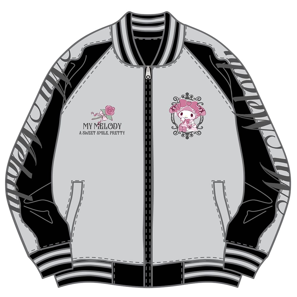 【サンリオキャラクターズ】クロミ＆マイメロ リバーシブルスカジャン シルバー(Lサイズ)