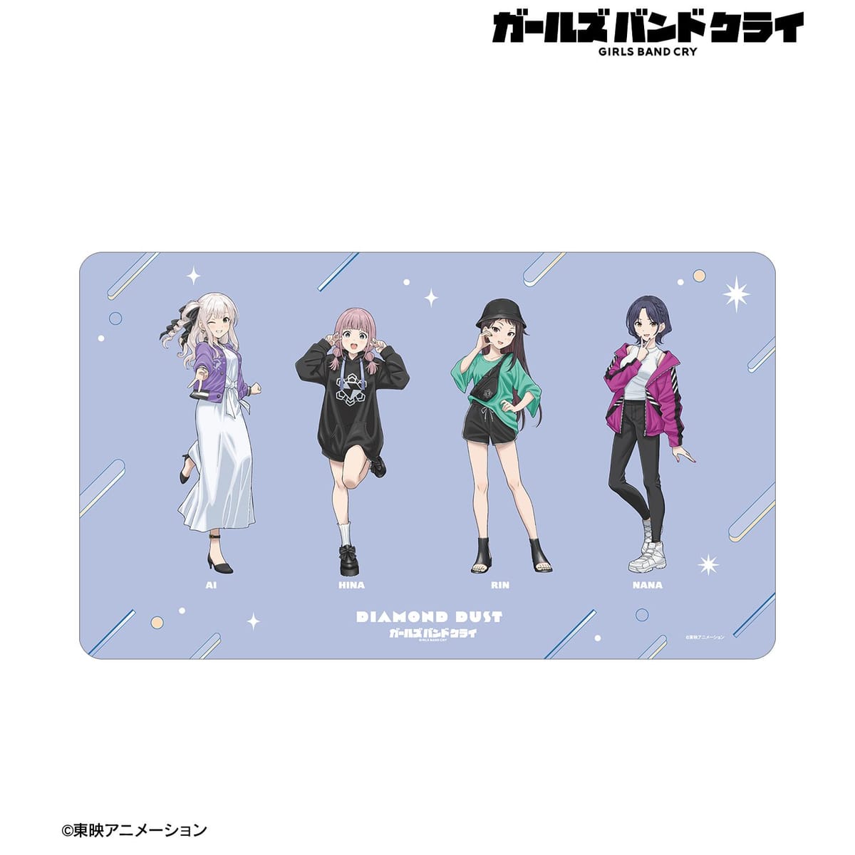 【ガールズバンドクライ】描き下ろし ダイヤモンドダスト 集合 私服ver. マルチデスクマット