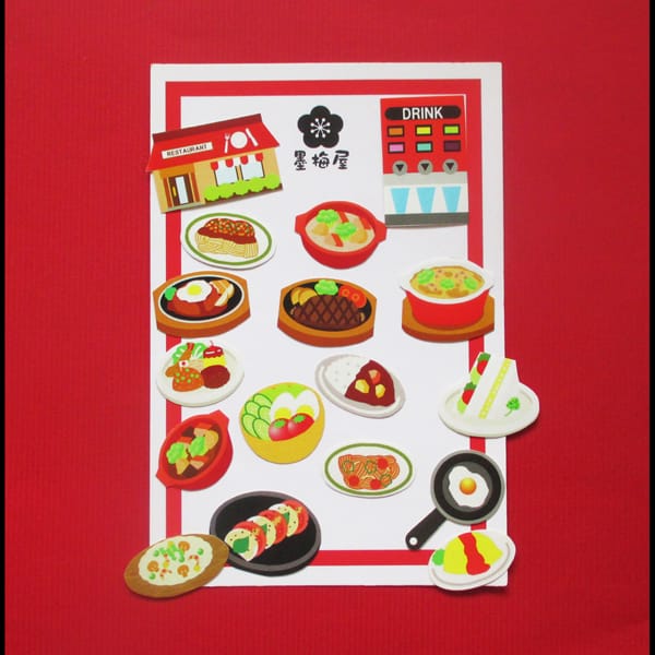 【墨梅屋】【フレークシール】ファミリーレストラン【17枚入り】