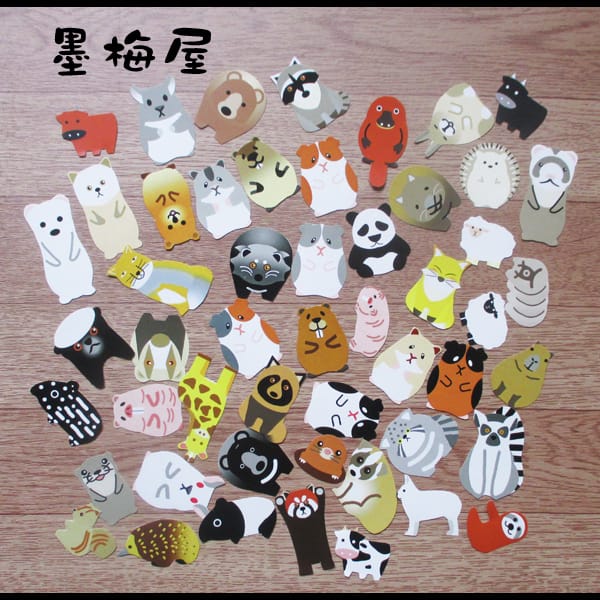 【墨梅屋】【フレークシール】動物【51枚入り】