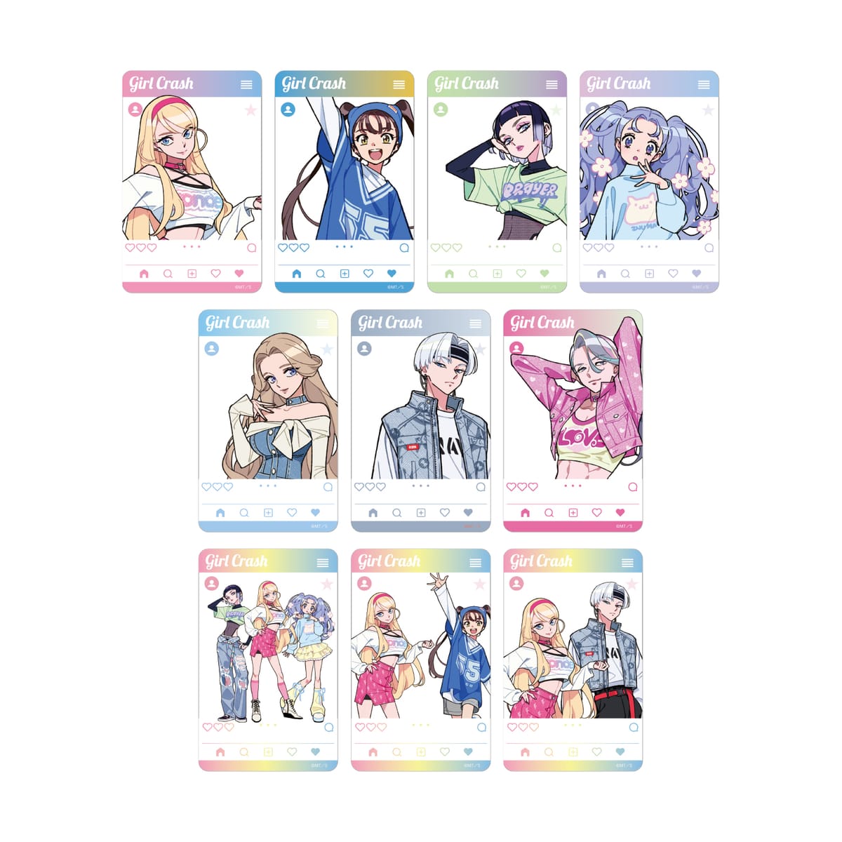 【ガールクラッシュ】 SNS風クリアカード≪セット≫全10種