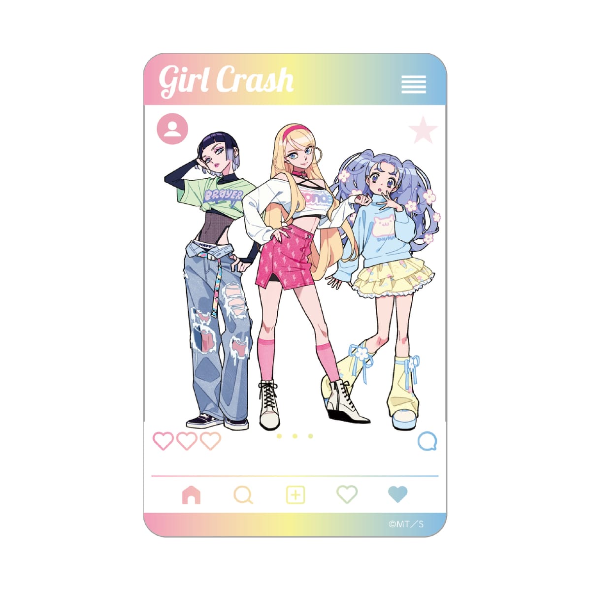 【ガールクラッシュ】 SNS風クリアカード　天花＆ジウ＆ミンチェ