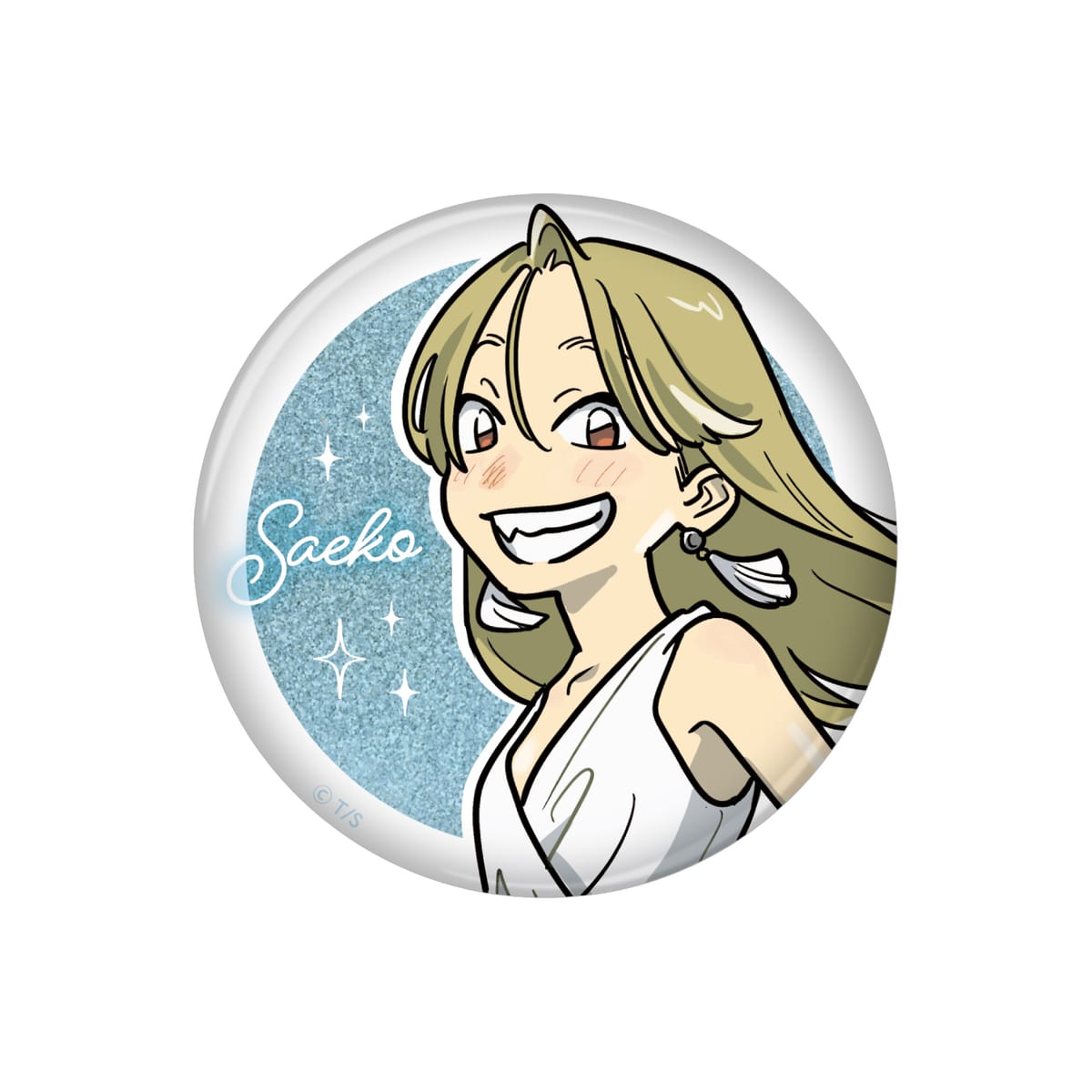 【付き合ってあげてもいいかな】グリッター缶バッジ　猿渡冴子