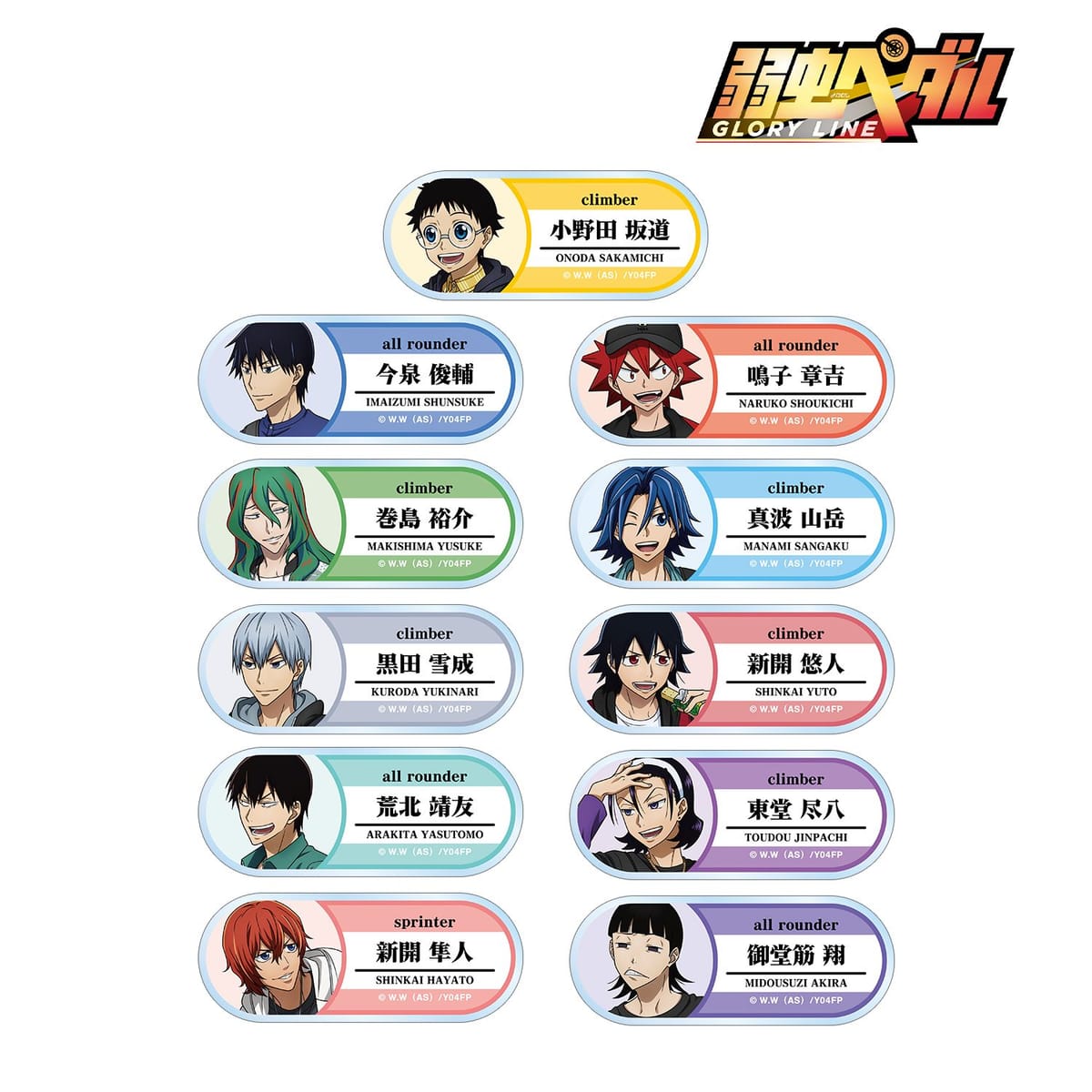 【弱虫ペダル GLORY LINE】描き下ろし アウトドアver. トレーディングアクリルネームプレート(単位/BOX)(11個入)