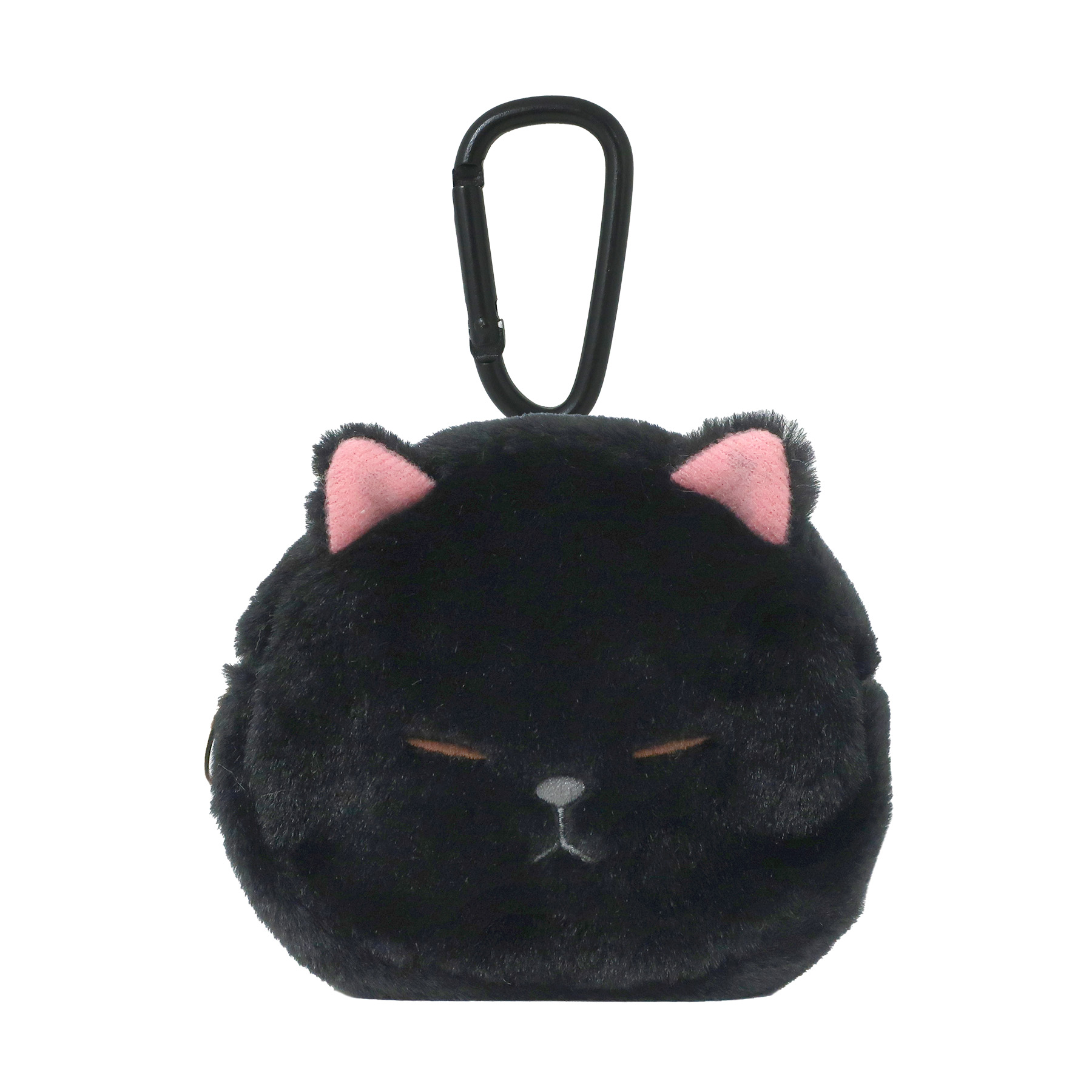 【ぼうみたいなねこ】カラビナ付きミニポーチ　くろぼう
