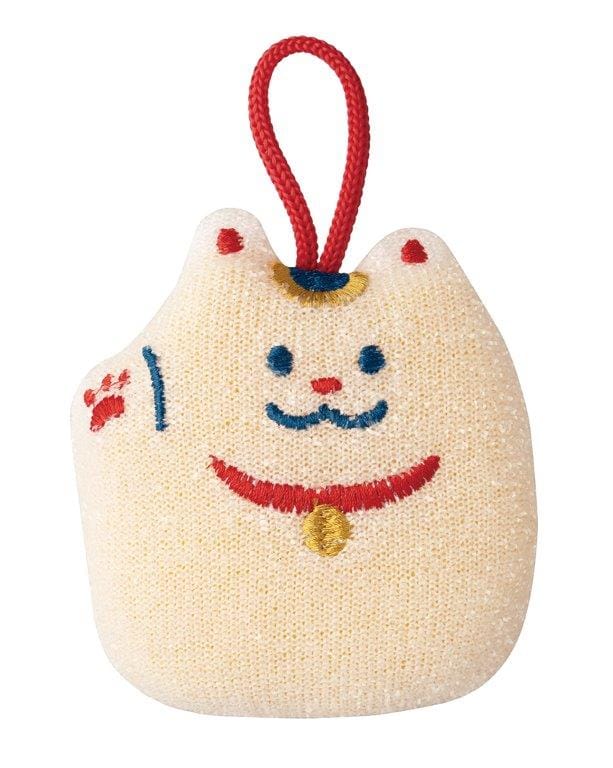 【キッチン雑貨】キラキラおそうじスポンジ　招き猫