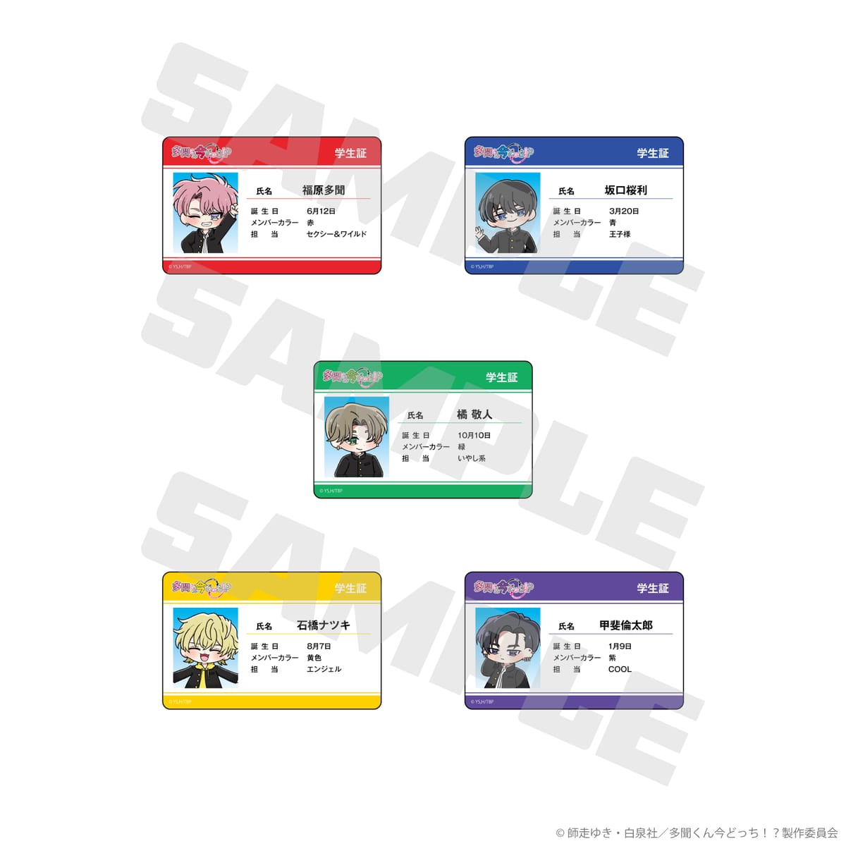 【多聞くん今どっち！？】 トレーディングカード≪全5種セット≫